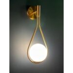 ADWAIT Modern Gold Metal Glass Wall Lamp Warm White LED