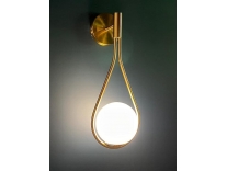 ADWAIT Modern Gold Metal Glass Wall Lamp Warm White LED