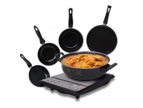 ATEVON Cookware Collection Set 5 pcs Black