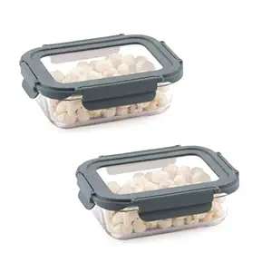 ATTRO Glassox Borosilicate Rectangular Glass Lunch Box Food Storage Container