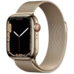Apple Watch Series 7 GPS Cellular Gold Stainless Steel Milanese Loop