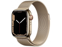 Apple Watch Series 7 GPS Cellular Gold Stainless Steel Milanese Loop