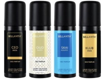 BELLAVITA Organic Deo Parfum Travel Set Long Lasting Deodorant Spray