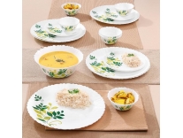 Borosil Larah Fluted Series Fern Opalware Dinner Set