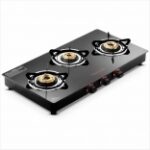 Butterfly Rapid 3 Burner Glass Top Gas Stove Auto Ignition