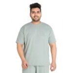 CHKOKKO Mens Plus Size Terry Cotton Half Sleeves T Shirt 1
