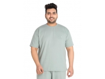 CHKOKKO Mens Plus Size Terry Cotton Half Sleeves T Shirt 1