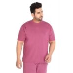 CHKOKKO Mens Plus Size Terry Cotton Half Sleeves T Shirt