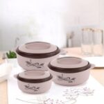 Cello Sapphire Insulated Steel Casserole Set Brown