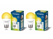 Crompton Dyna Ray 7W Round E27 LED Warm White Pack of 2