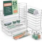 Drawer Organizer Clear Plastic Bins for Home Organization