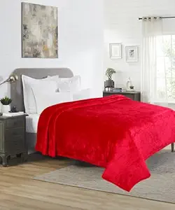 Dream Living Premium Flannel Double Bed Winter Blanket Maroon