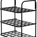 Durable Plastic Metal Shoe Rack 3 Tier Stackable Organizer