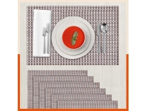 ENOS Woven PVC Table Mats for Home Dining Table Set of 6