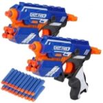 Foam Blaster Gun Toy 2 Pack Safe Long Range Bullets