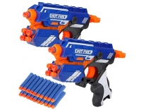 Foam Blaster Gun Toy 2 Pack Safe Long Range Bullets