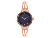 French Connection Analog Blue Dial Womens Stainless Steel Watch
