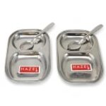 HAZEL Rectangle Plate Set Steel Plates 2 Section Set
