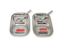 HAZEL Rectangle Plate Set Steel Plates 2 Section Set