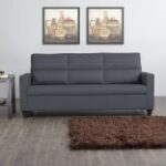 Home Centre Helios Clary Solid 3 Seater Sofa Grey