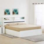 Home Centre Polaris Halo Queen Bed Hydraulic Storage White