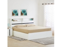 Home Centre Polaris Halo Queen Bed Hydraulic Storage White