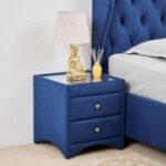Home Centre Stellar Max Fabric Bedside Table Blue