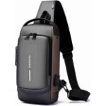 Jigooly Chest Bag Black Rucksack USB Point