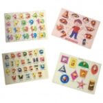 KITTER Wooden Puzzle Trays ABC 0 20 Shapes Body Parts