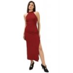 KOTTY Womens Bodycon Ankle Length Dress Magic Frost Maroon