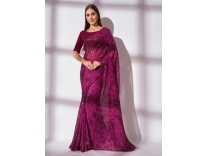 Kalista Purple Sequinned Georgette Saree