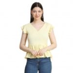 Keri Perry Womens Muslin Western Top Yellow
