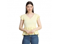 Keri Perry Womens Muslin Western Top Yellow