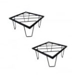 Klassic Square Pro Metal Plant Stand Black Pack 2