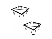 Klassic Square Pro Metal Plant Stand Black Pack 2