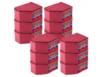 Kuber Industries Blouse Cover Organizer Pack of 12 Maroon