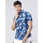 LOCOMOTIVE Men Blue Slim Fit Printed Casual Shirt