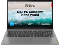 Lenovo IdeaPad Slim 3 Intel Core i3 12th Gen Laptop Arctic Grey