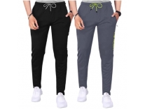 Lycra Track Pant Men Combo Solid Zippered Pockets