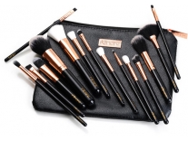 MINARA Makeup Brush Applicator Set Premium Leather Pouch