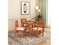 Mamta Decoration Sheesham Wood 4 Seater Dining Table Set Honey Finish