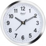 Matiz 101 Round Wall Clock Silver Color Plastic Case White Dial
