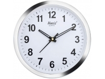 Matiz 101 Round Wall Clock Silver Color Plastic Case White Dial