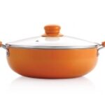 Nirlon Ceramic Non Stick Induction Aluminium Kadhai Orange