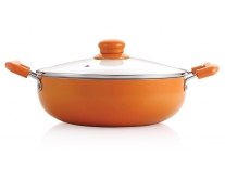 Nirlon Ceramic Non Stick Induction Aluminium Kadhai Orange