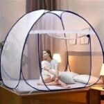 Privine Polyester Adults Washable Double Bed Mosquito Net Blue