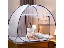 Privine Polyester Adults Washable Double Bed Mosquito Net Blue