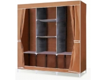 Retail Shopping Stainless Steel Jute Collapsible Wardrobe BROWN