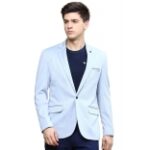 SHOWOFF Mens Notched Lapel Solid Beige Single Breasted Blazer