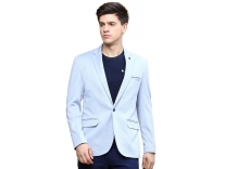 SHOWOFF Mens Notched Lapel Solid Beige Single Breasted Blazer